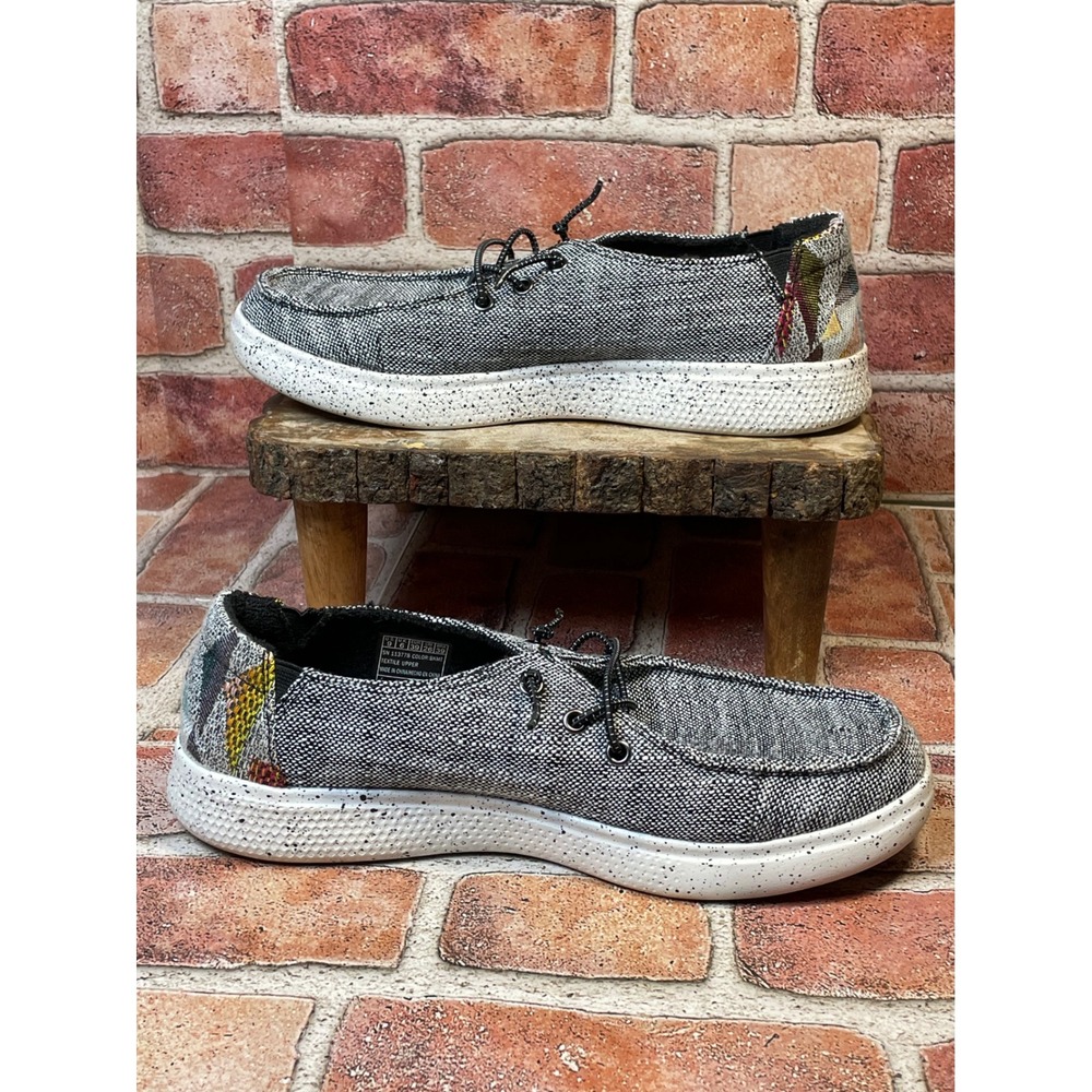 Skechers BOBS Skipper Tide Pool Gray Black Slip On Loafers 113778 Womens 9